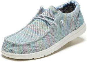 SANNAX Women's Slip on Shoes Canvas Shoes Casual Loafers for Women Lightweight Comfortable Boat Shoes