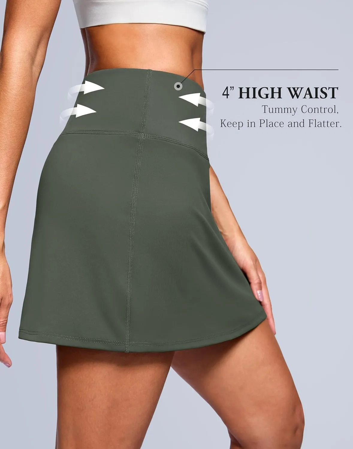 SANTINY 14" Skorts for Women with 2 Pockets High Waisted A Line Casual Pickleball Golf Skort Athletic Tennis Skirt
