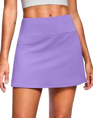 SANTINY 14" Skorts for Women with 2 Pockets High Waisted A Line Casual Pickleball Golf Skort Athletic Tennis Skirt