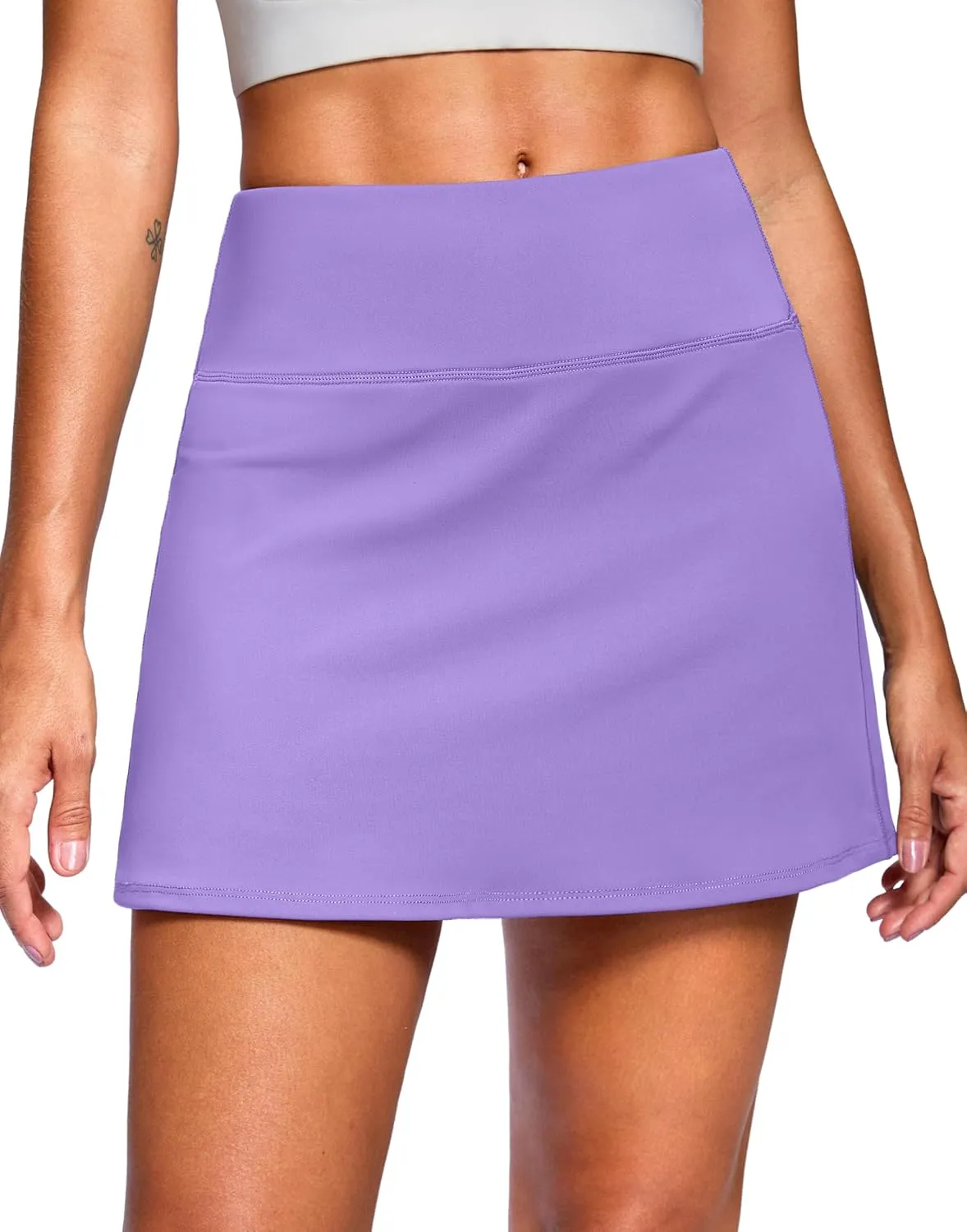 SANTINY 14" Skorts for Women with 2 Pockets High Waisted A Line Casual Pickleball Golf Skort Athletic Tennis Skirt