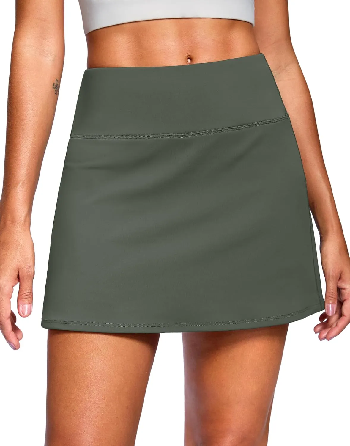 SANTINY 14" Skorts for Women with 2 Pockets High Waisted A Line Casual Pickleball Golf Skort Athletic Tennis Skirt