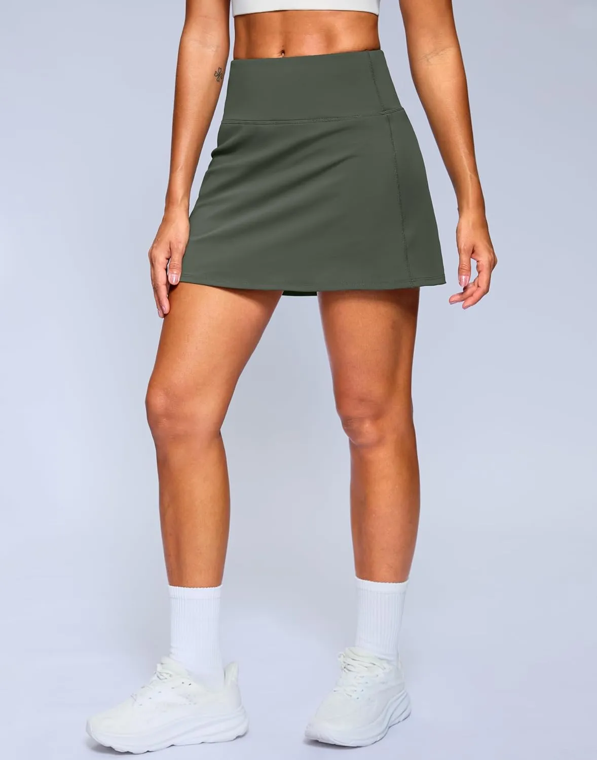 SANTINY 14" Skorts for Women with 2 Pockets High Waisted A Line Casual Pickleball Golf Skort Athletic Tennis Skirt