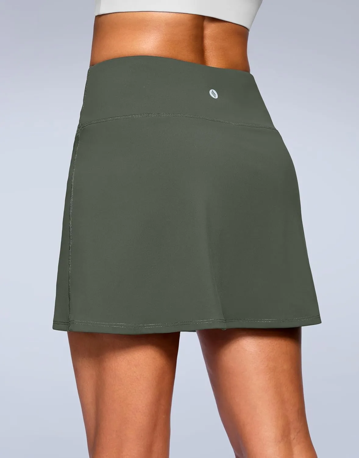 SANTINY 14" Skorts for Women with 2 Pockets High Waisted A Line Casual Pickleball Golf Skort Athletic Tennis Skirt