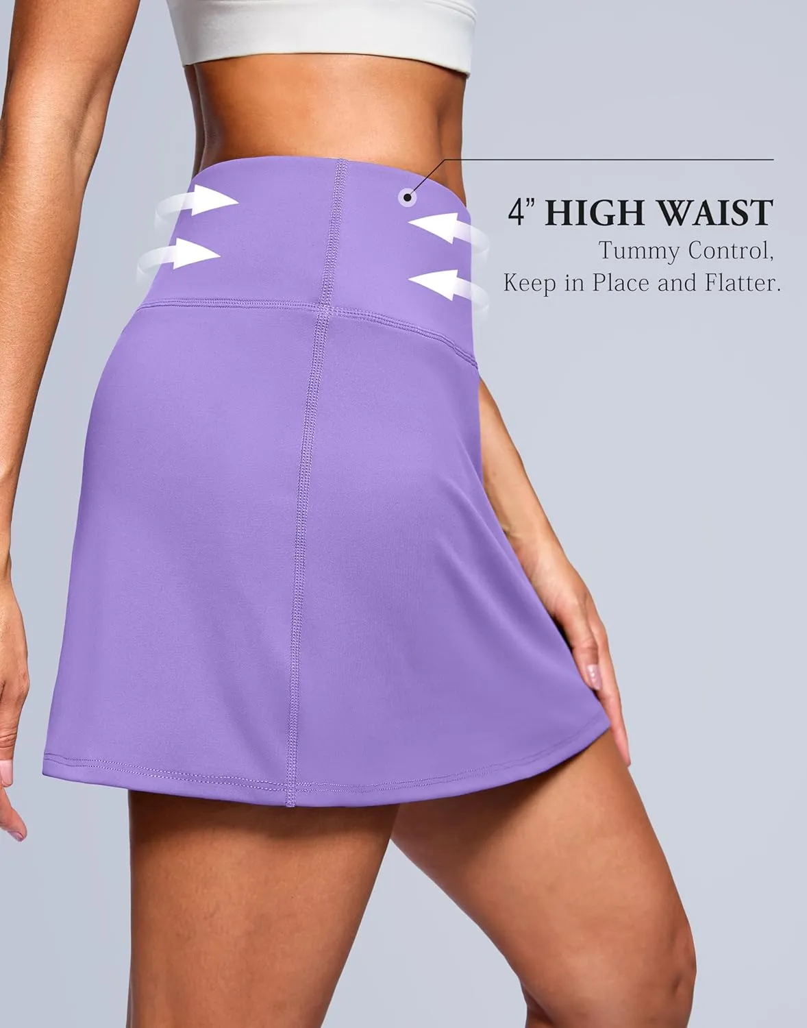 SANTINY 14" Skorts for Women with 2 Pockets High Waisted A Line Casual Pickleball Golf Skort Athletic Tennis Skirt