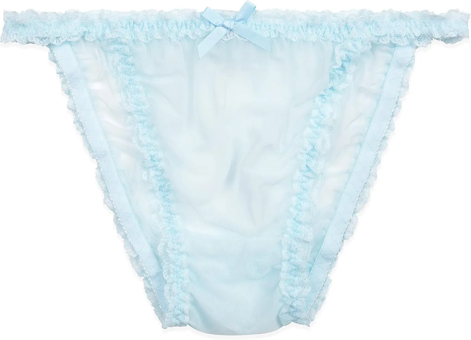 Satini Women's Sheer Frilly Sissy Tanga Knickers Briefs Bikini Panties