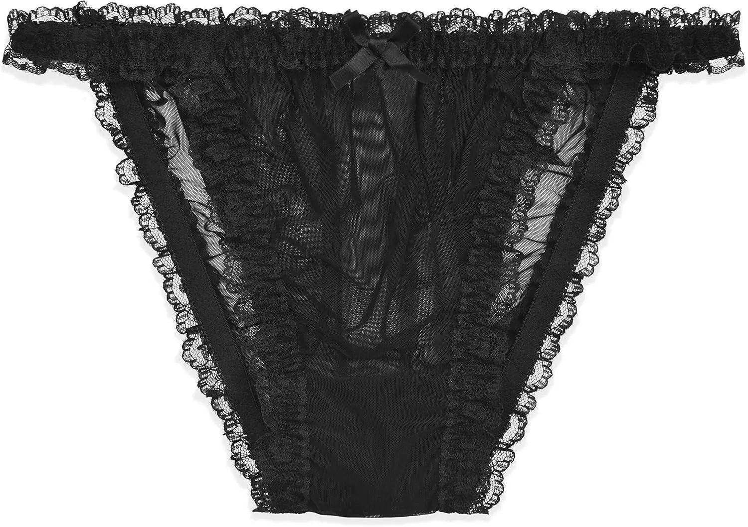 Satini Women's Sheer Frilly Sissy Tanga Knickers Briefs Bikini Panties