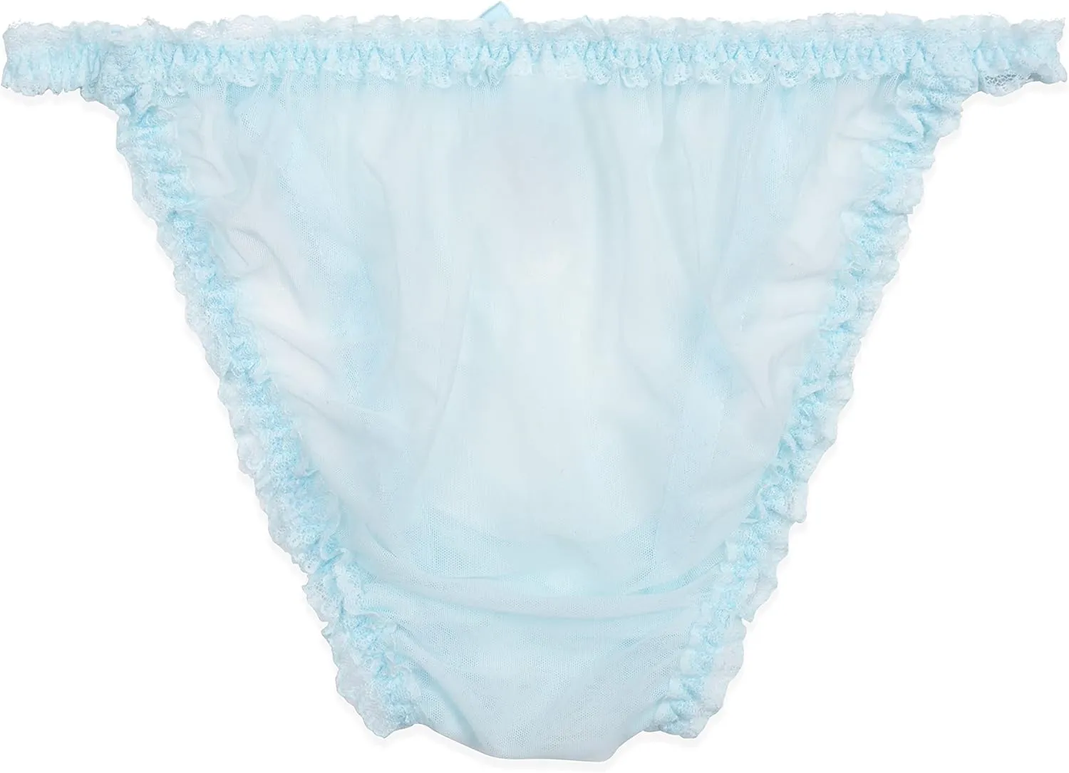 Satini Women's Sheer Frilly Sissy Tanga Knickers Briefs Bikini Panties