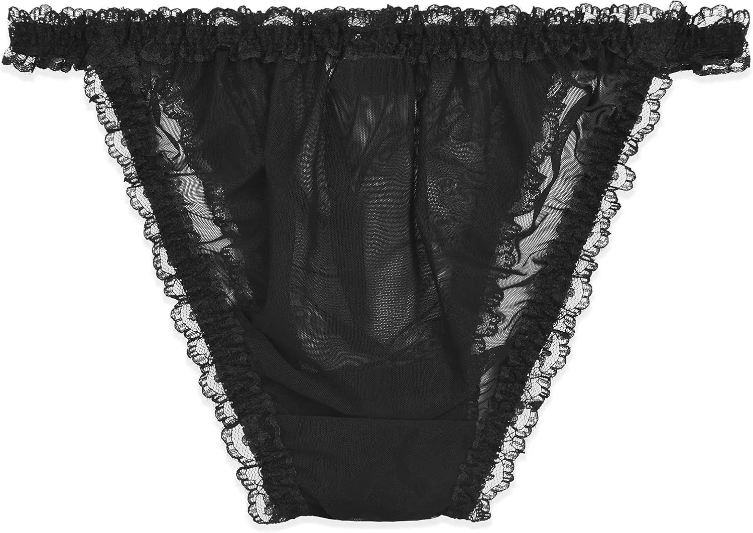 Satini Women's Sheer Frilly Sissy Tanga Knickers Briefs Bikini Panties