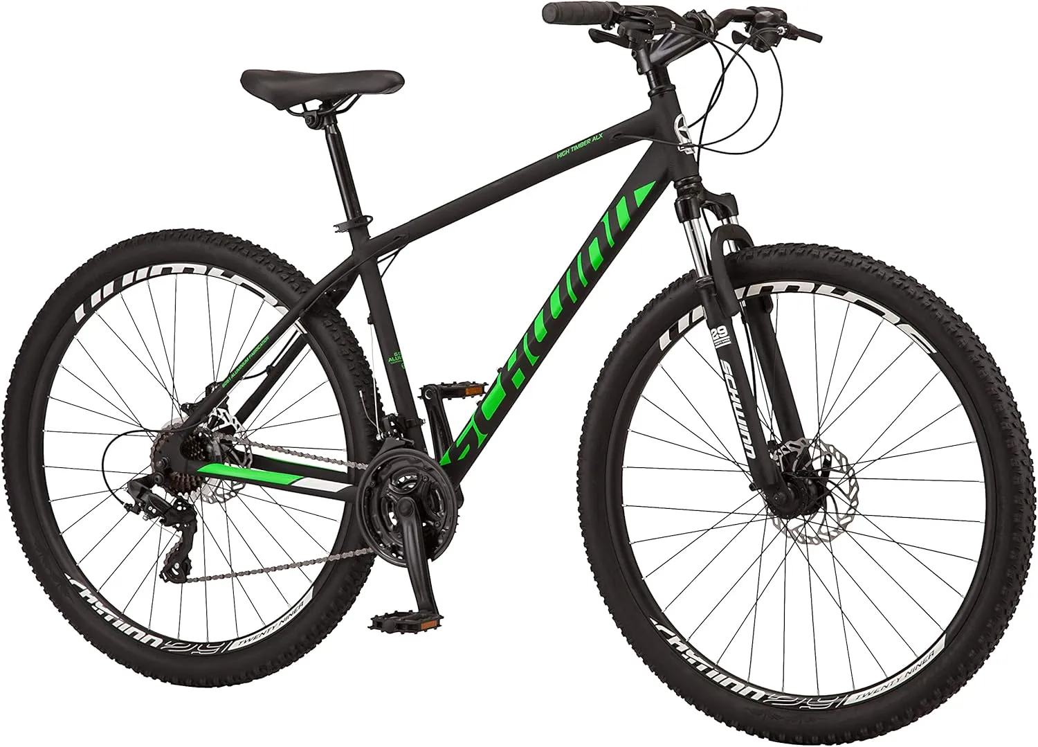 Schwinn High Timber Mountain Bike for Adult Youth Men Women Boys Girls, 24 to 29-Inch Wheels, 7 or 21-Speeds, Front Suspension, Aluminum and Steel Frame Options
