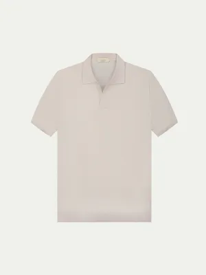Shortsleeve Buttonless Polo Ecru