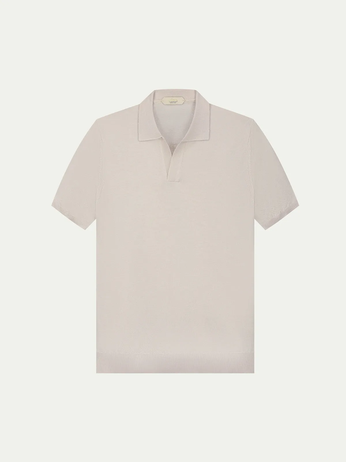 Shortsleeve Buttonless Polo Ecru