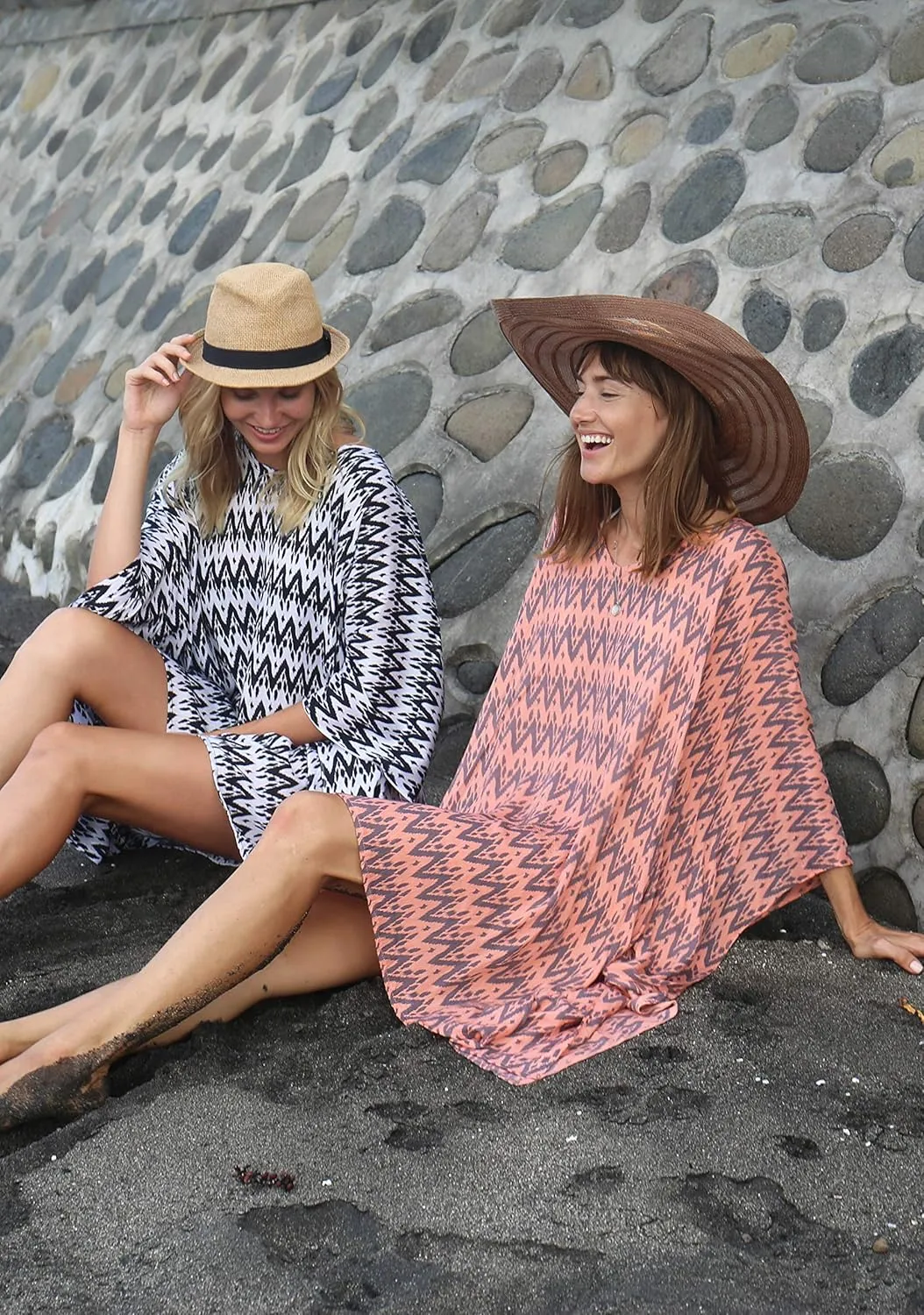 SHU-SHI Womens Short Beach Swimsuit Cover Up Poncho Dress Kaftan Loose Top Floral
