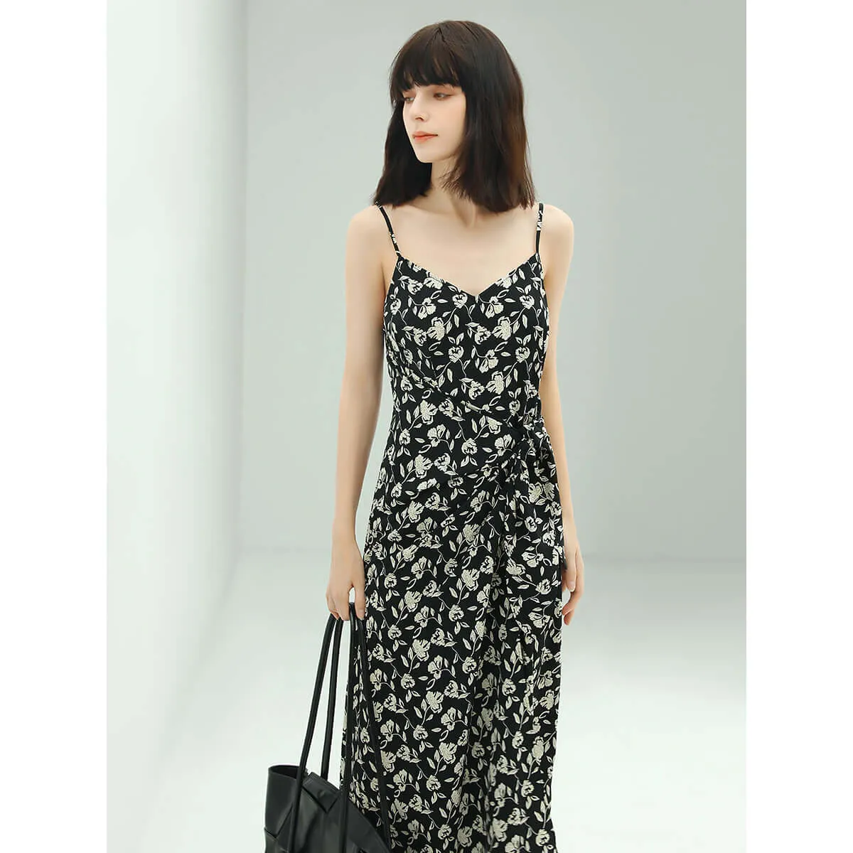 Slip Floral Full product lineup Dress Black New-year sale Dainty