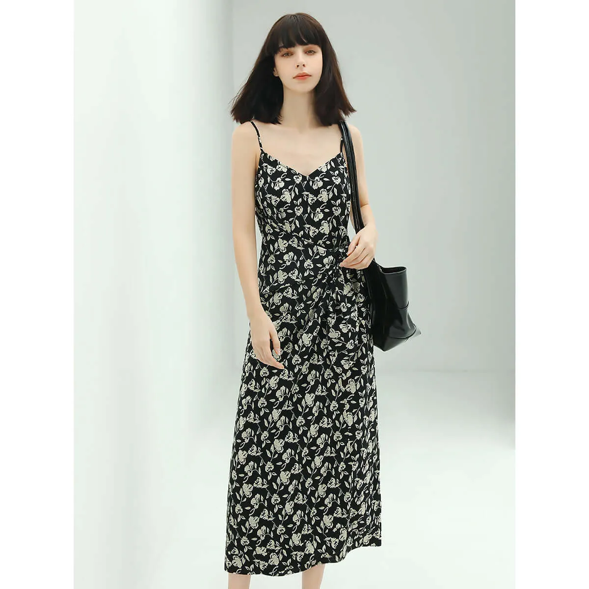 Slip Floral Full product lineup Dress Black New-year sale Dainty