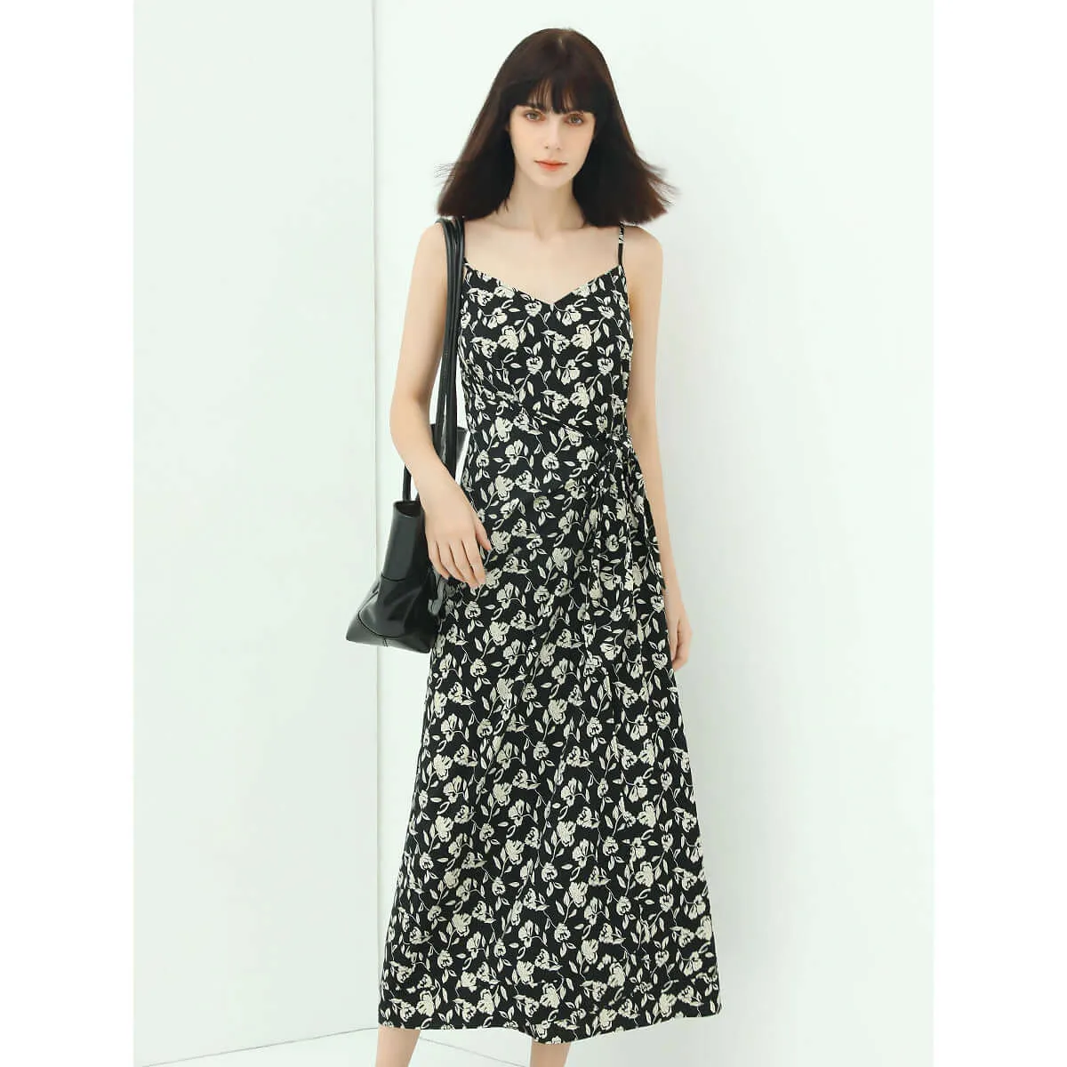 Slip Floral Full product lineup Dress Black New-year sale Dainty
