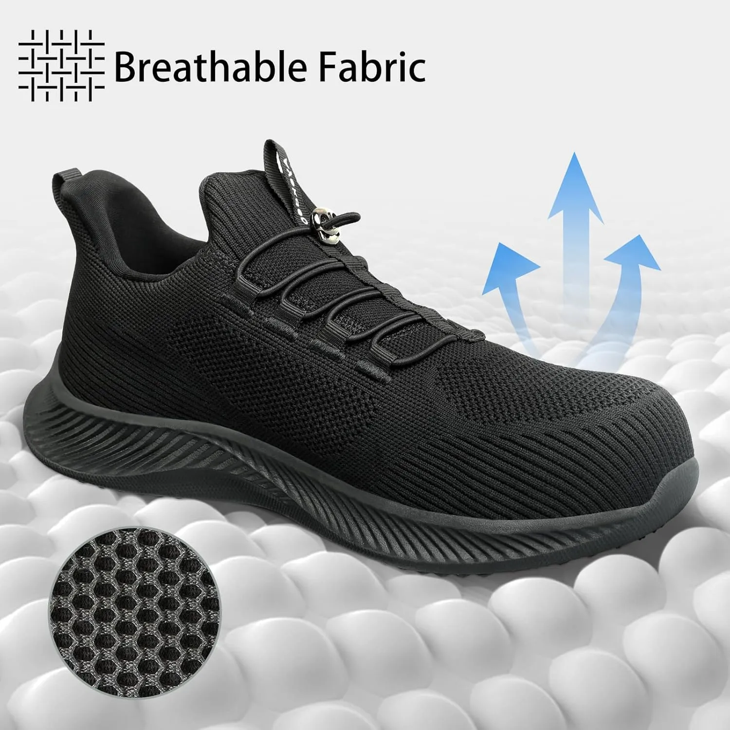 Slip On Steel Toe Shoes for Men Work Safety Sneakers Comfortable Indestructible Industrial Construction Footwear