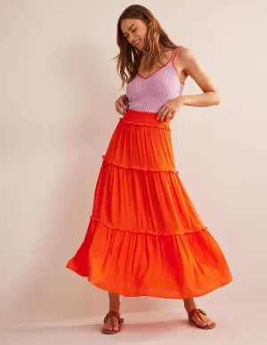 Smocked-Waist Holiday Skirt-Firework