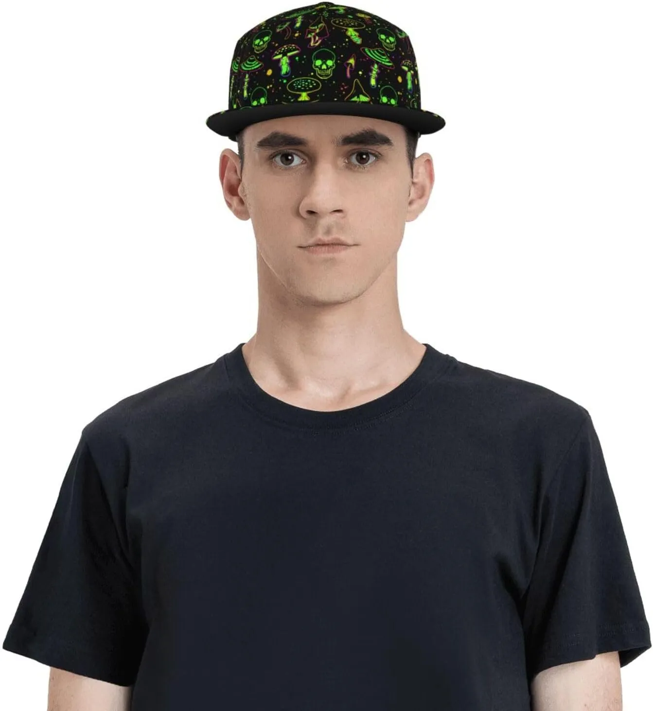 Snapback Hat for Men Women,Stylish Flat Bill Hat Baseball Caps Adjustable Flat Brim Hip Hop Baseball Hats
