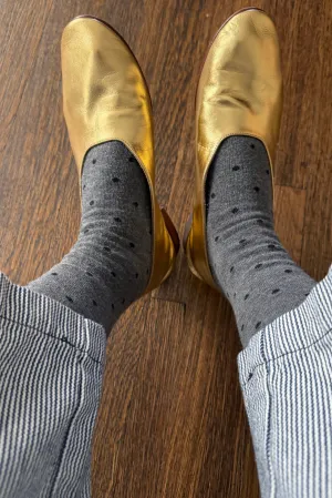 Sneaker Socks - Polka Dot - Charcoal / Black