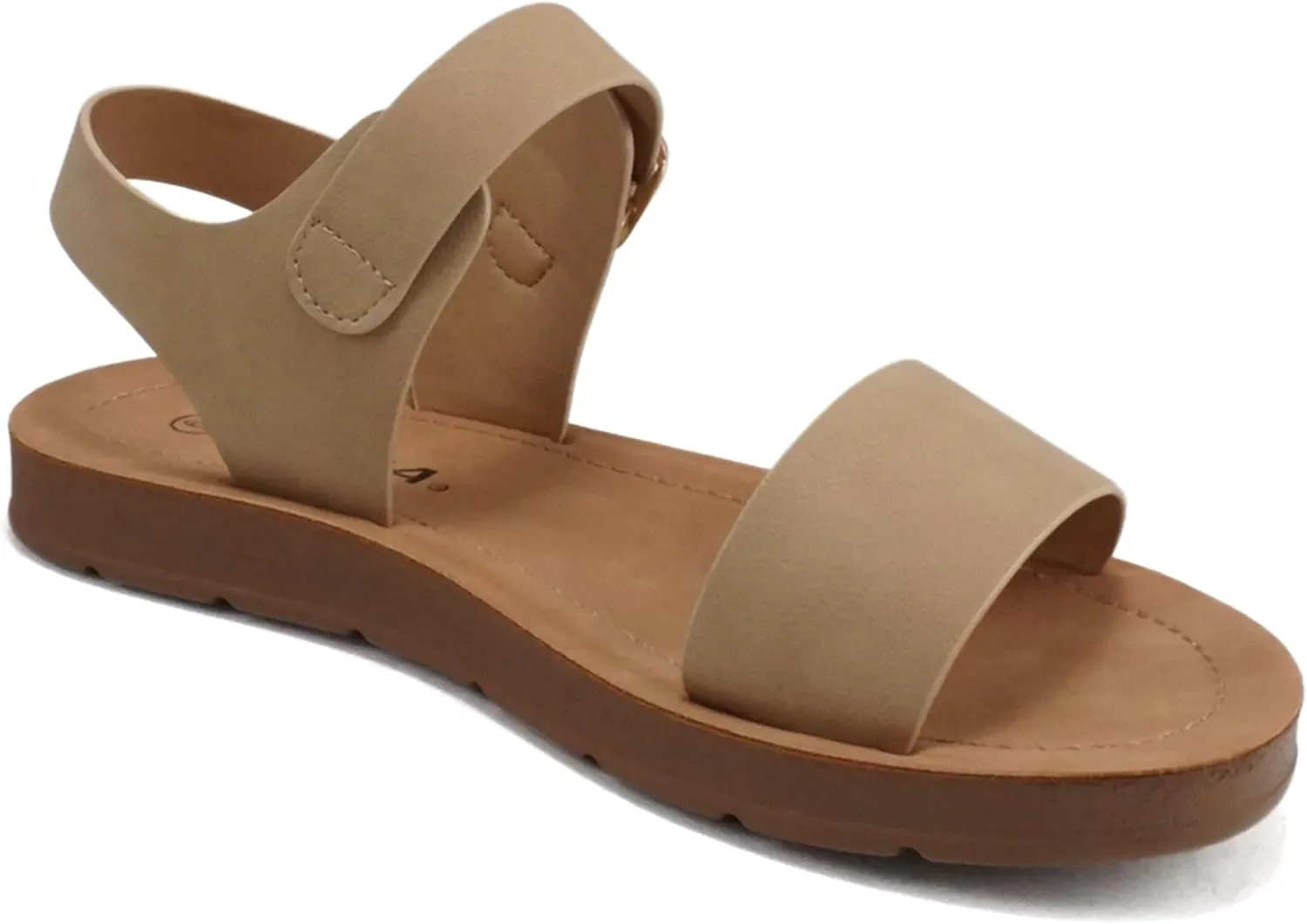 Soda PLENTY ~ Women's Strappy Ankle Wrap Buckle Fashion Flat Sandals