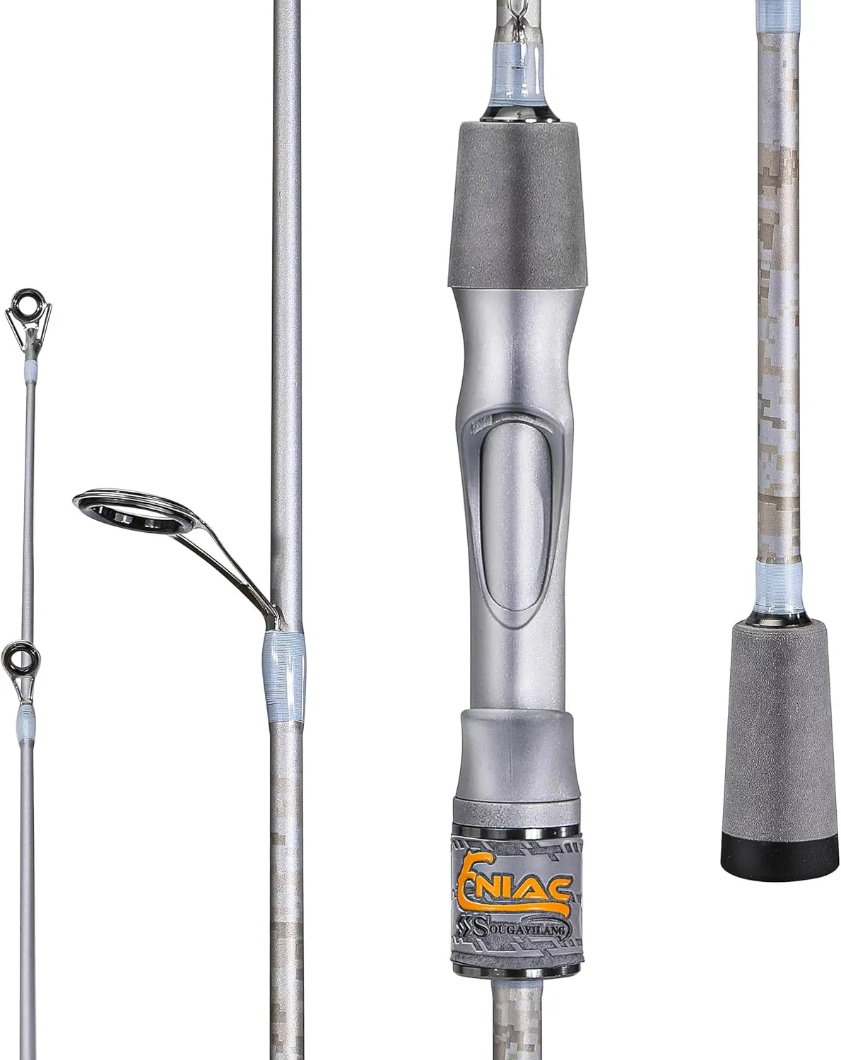 Sougayilang Fishing Pole, IM6 Graphite Spinning Rod & Casting Rod - Two Pieces, SuperPolymer Handle Fishing Rod for Bass Fishing
