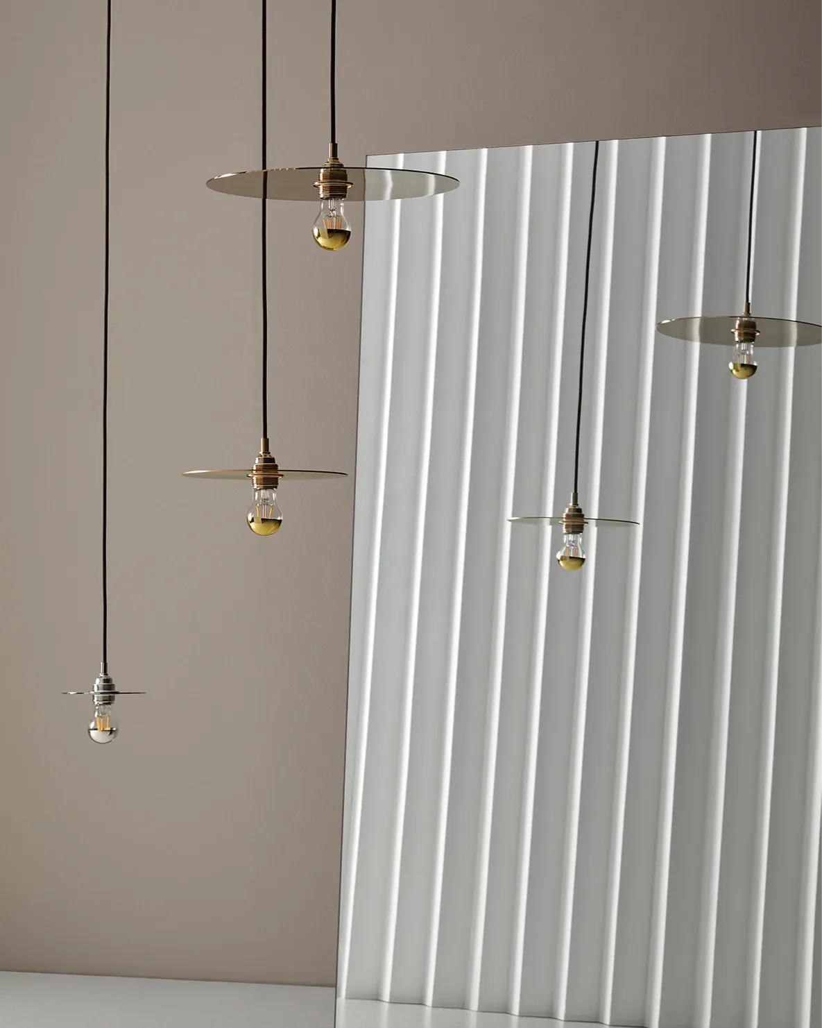 Steel Flat Disc Pendant Light
