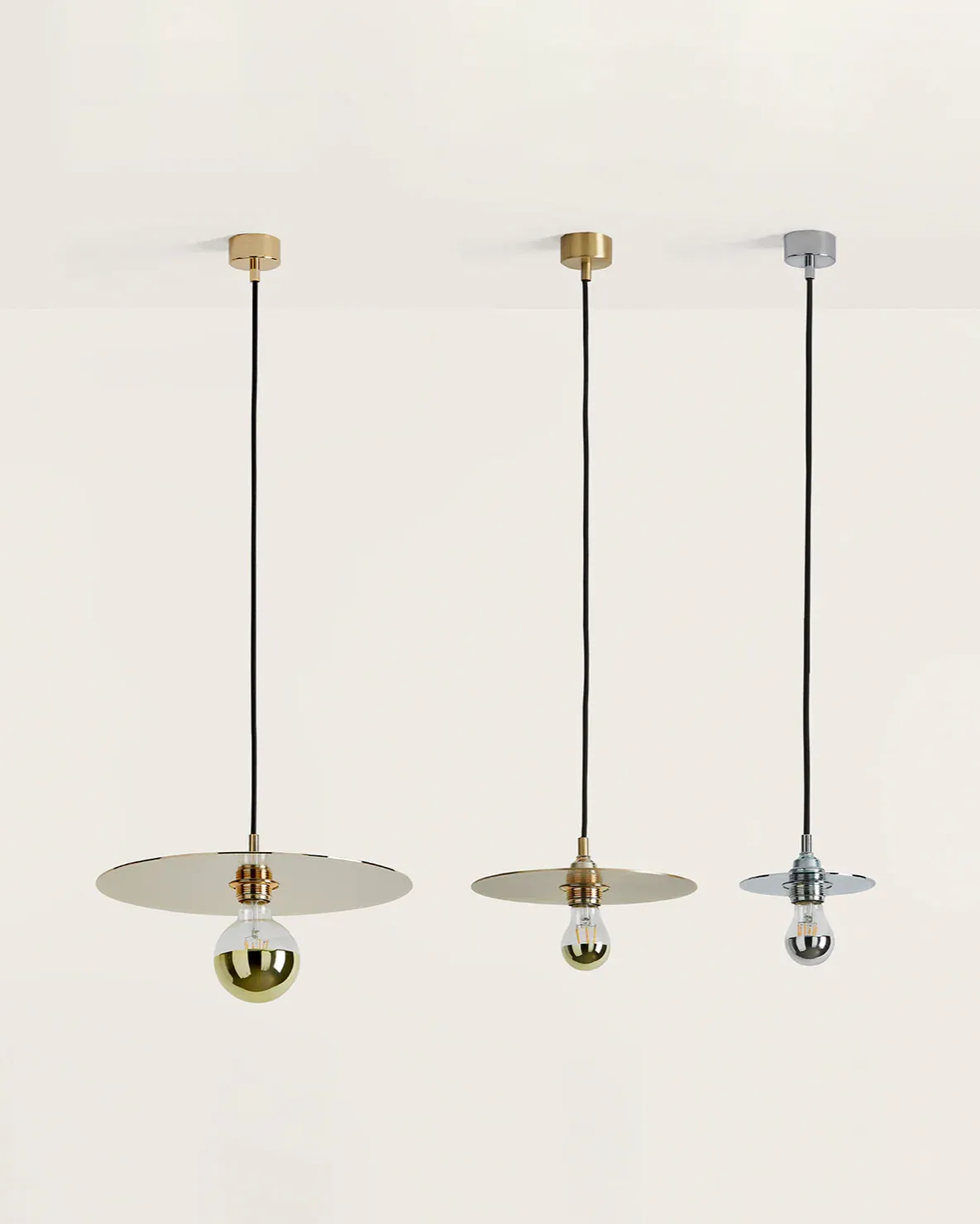 Steel Flat Disc Pendant Light