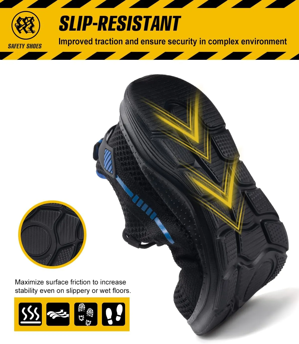 Steel Toe Shoes for Men Women Indestructible Puncture Proof Safety Work Shoes Comfortable Slip Resistant Sneakers Airy for Construction