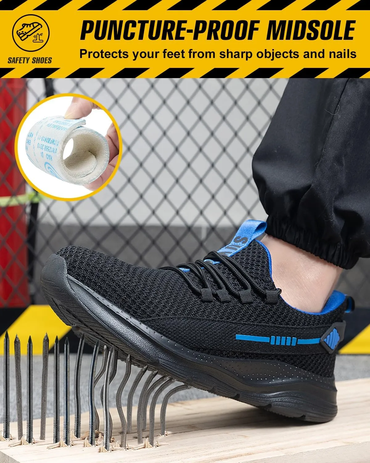 Steel Toe Shoes for Men Women Indestructible Puncture Proof Safety Work Shoes Comfortable Slip Resistant Sneakers Airy for Construction