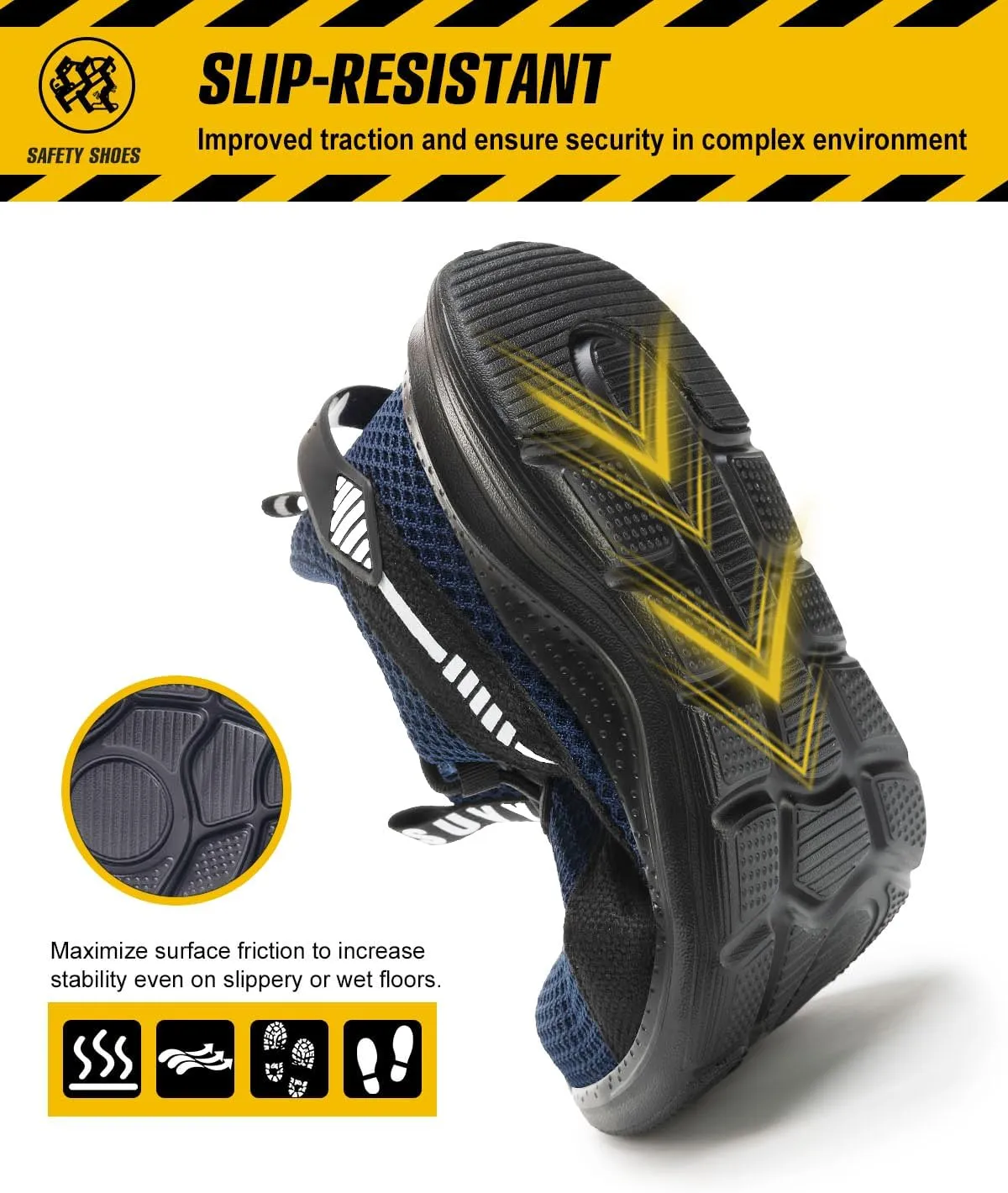 Steel Toe Shoes for Men Women Indestructible Puncture Proof Safety Work Shoes Comfortable Slip Resistant Sneakers Airy for Construction