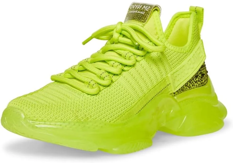 Steve Madden Women's Maxima Sneaker, Lime, 7.5