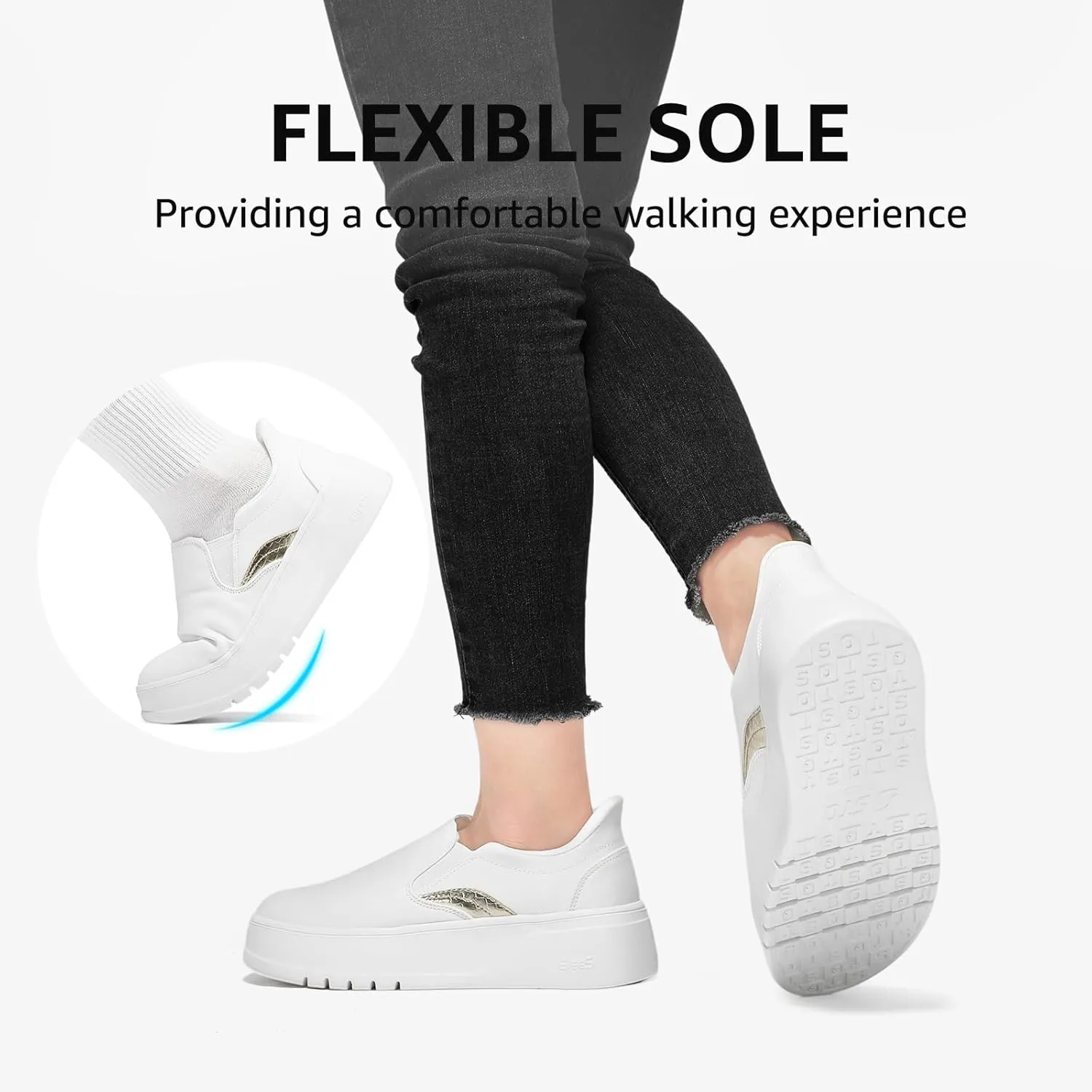STQ Slip on Platform Sneakers for Womens Slip On Shoes Comfortable Casual Shoes