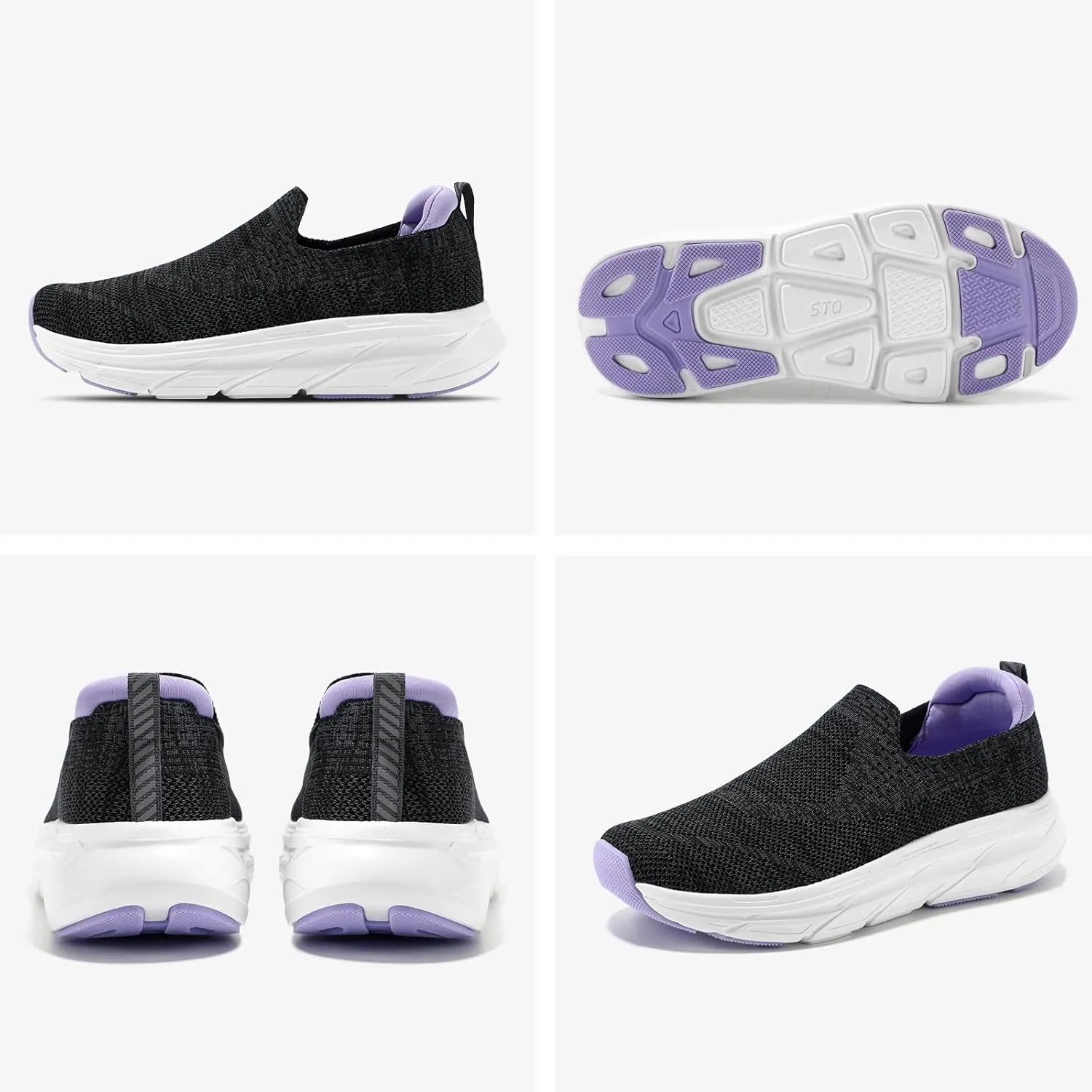 STQ Slip on Sneakers Women Walking Shoes with Arch Support Comfortable Non-Slip Nurse Shoes
