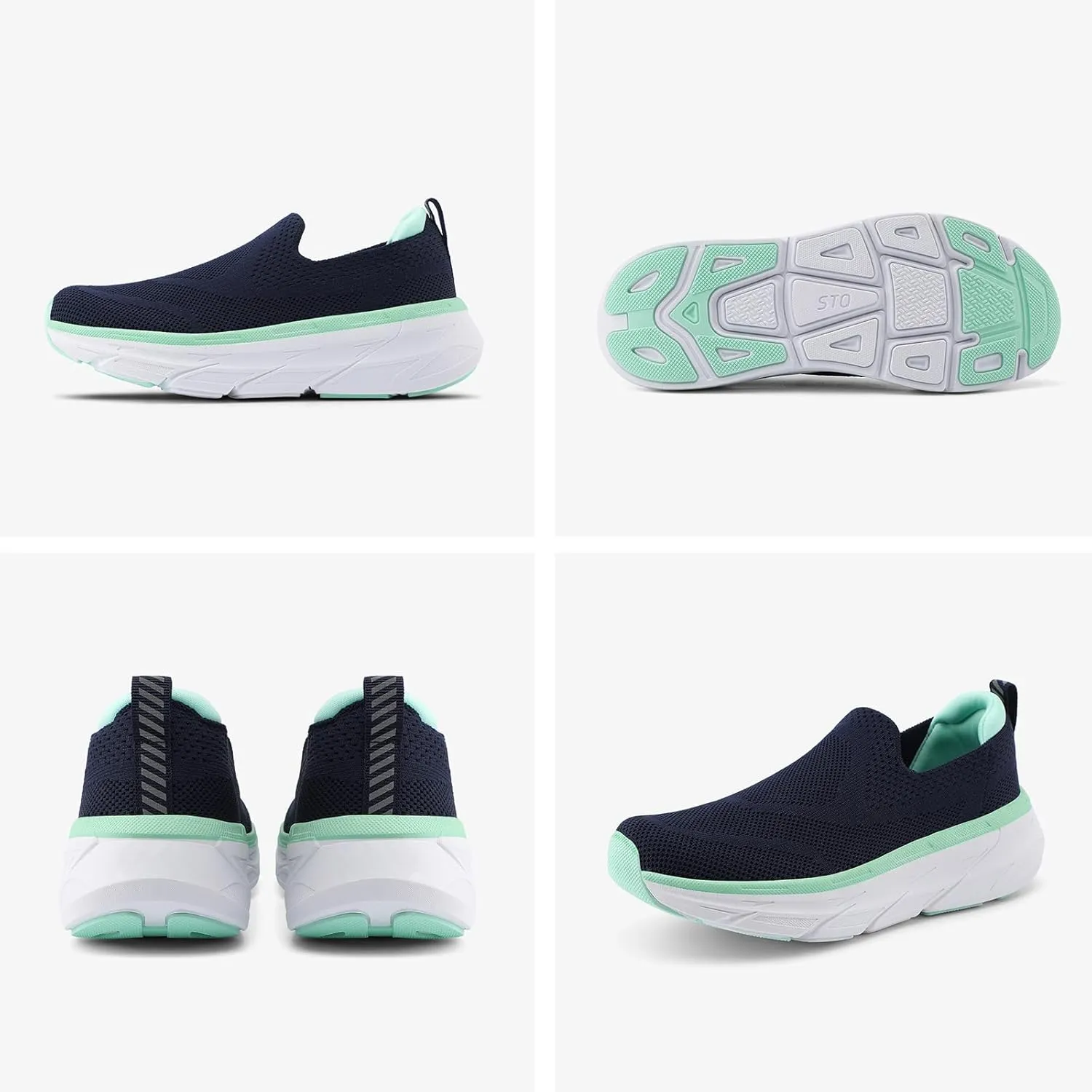 STQ Slip on Sneakers Women Walking Shoes with Arch Support Comfortable Non-Slip Nurse Shoes