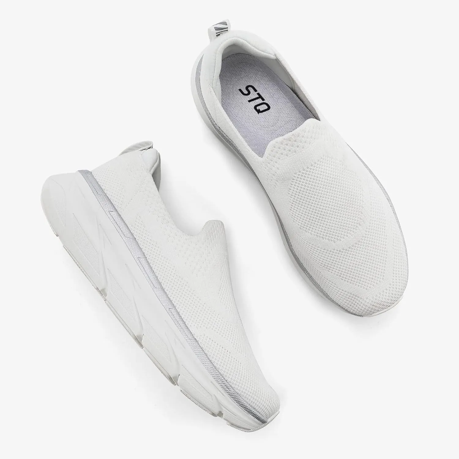STQ Slip on Sneakers Women Walking Shoes with Arch Support Comfortable Non-Slip Nurse Shoes