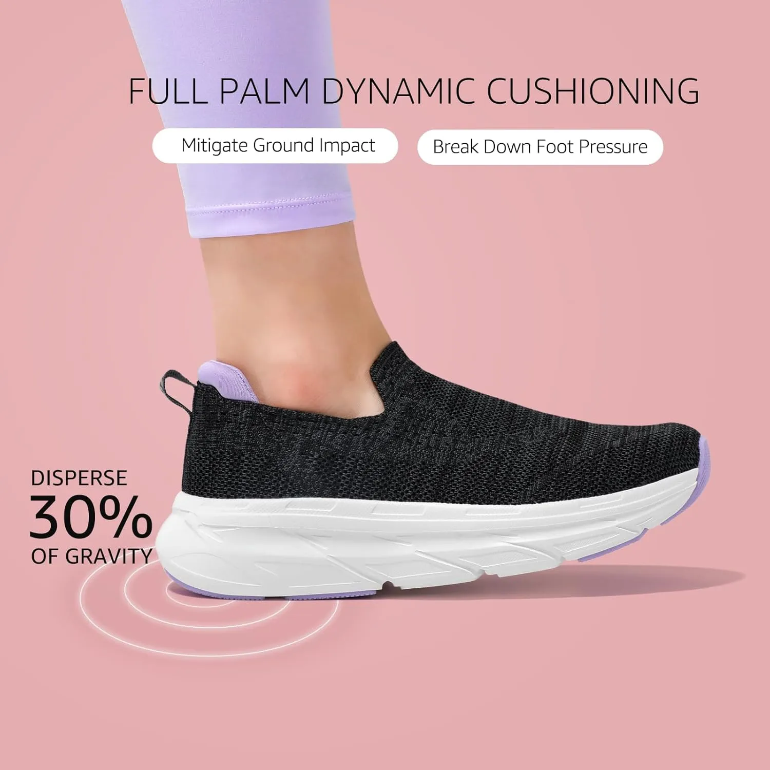 STQ Slip on Sneakers Women Walking Shoes with Arch Support Comfortable Non-Slip Nurse Shoes