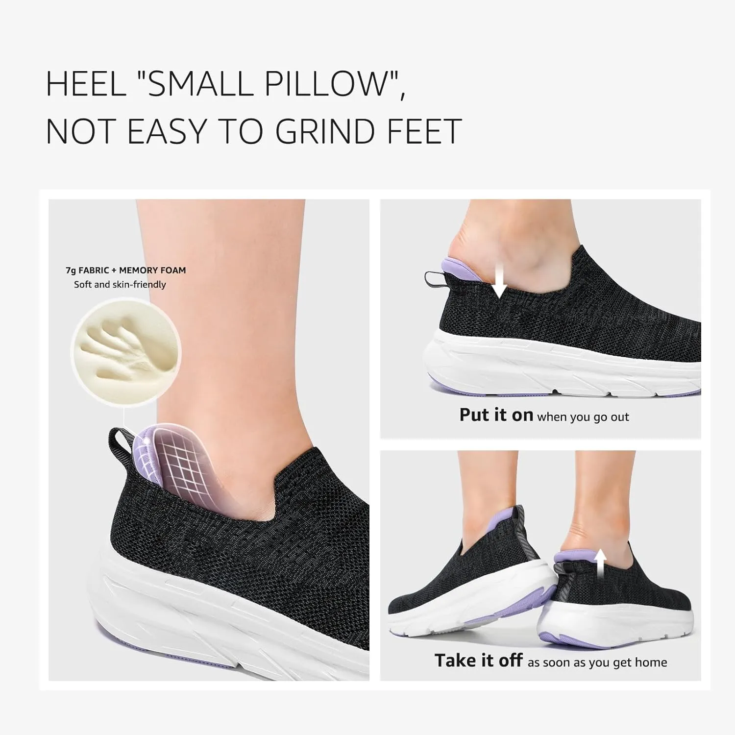 STQ Slip on Sneakers Women Walking Shoes with Arch Support Comfortable Non-Slip Nurse Shoes