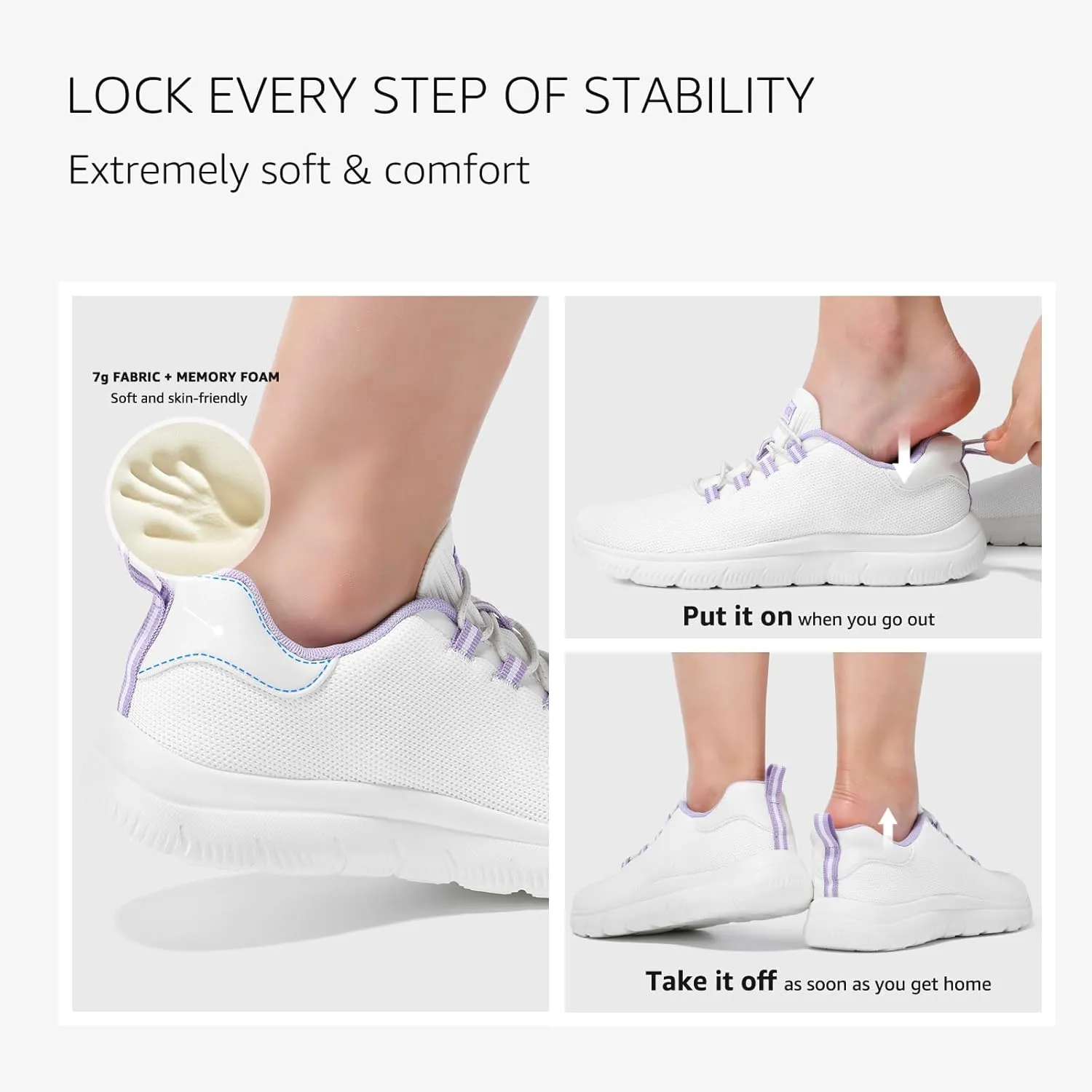 STQ Womens Walking Shoes Slip On Mesh Sneakers Lightweight Comfortable Arch Support