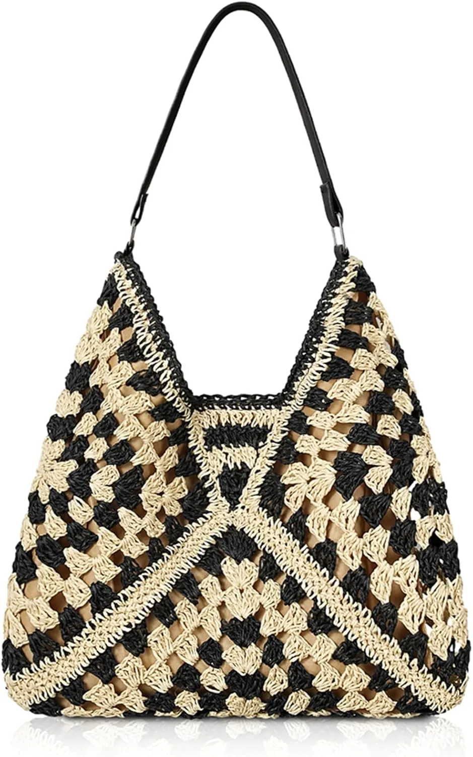 Straw Beach Bags for Women - Summer Woven Tote Bag Shoulder Handbags, Large Beach Bag for Women for Holiday