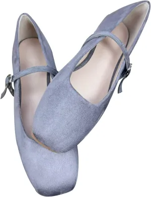 Stunner Womens Mary Jane Flats Round Toe Ballet Flats Stylish Leather Flats One Line Strap Slip On Flat Shoes