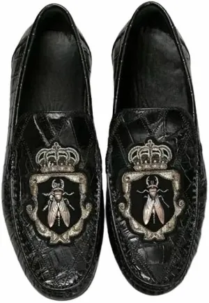 Stylish Designer Authentic Real Crocodile Skin Men's Soft Moccasins Shoes Genuine Alligator Leather Male Slip-on Walking Flats