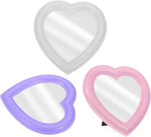 Stylish Heart Shaped Tabletop Mirror Wall Mount Makeup Mirror for Desk and Vanity