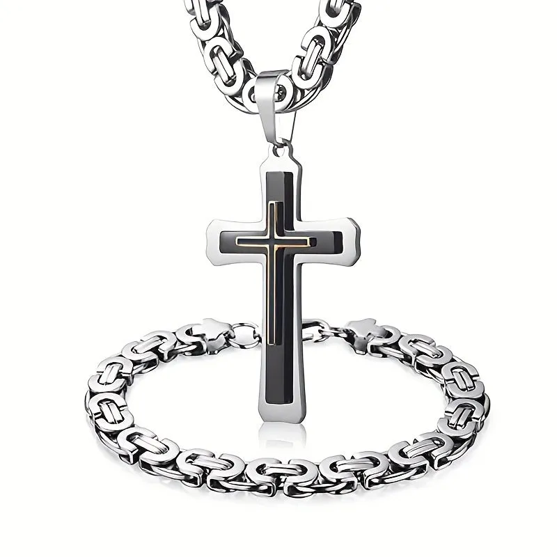 Stylish Stainless Steel Flat Chain Set