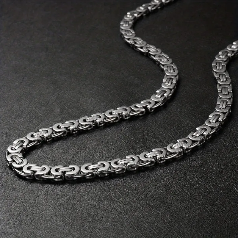 Stylish Stainless Steel Flat Chain Set