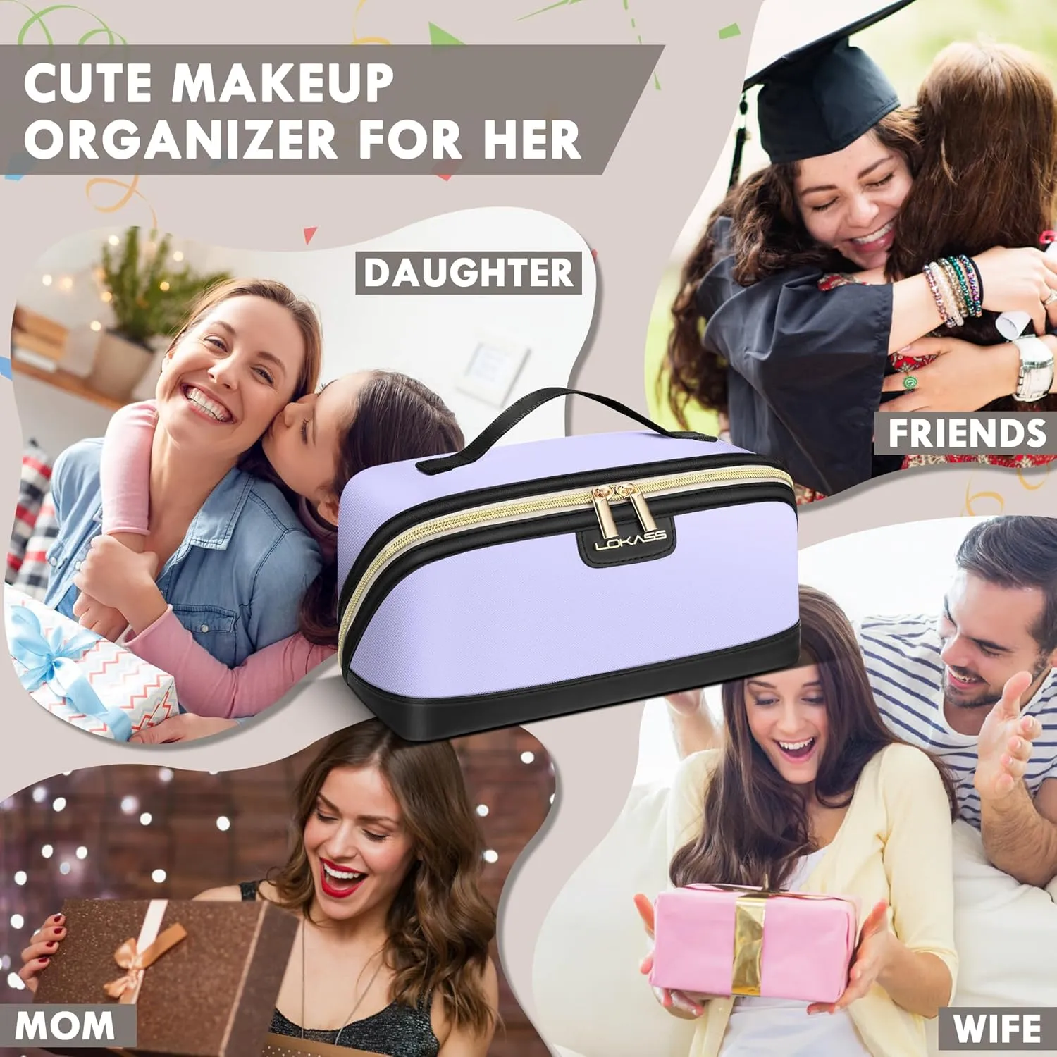 Stylish Travel Makeup Bag for Women - Large Capacity Waterproof PU & Cosmetic Organizer with Divider and Handle, Open Flat Toiletry Bag, Spring Break Essentials & Travel Accessories - Pink