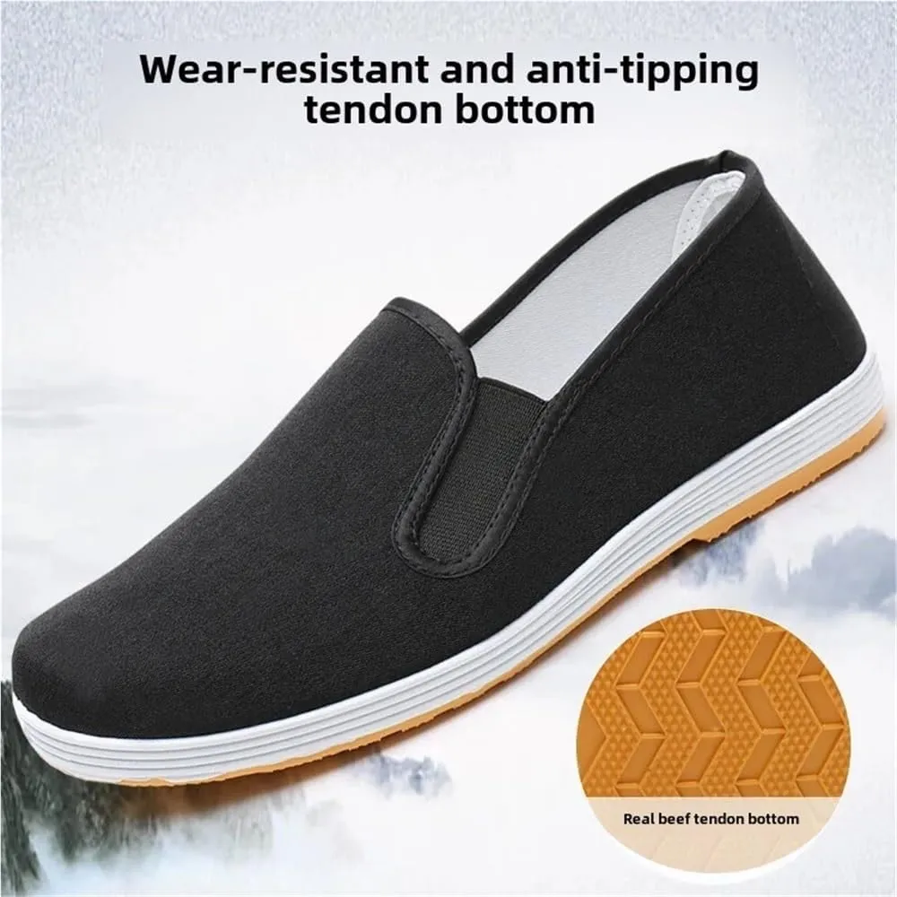 Summer Casual Men's Shoes Beijing Cloth Shoes Anti-Slip Wear-Resistant Comfortable Breathable Chinese(Yellow Background,35 EU)
