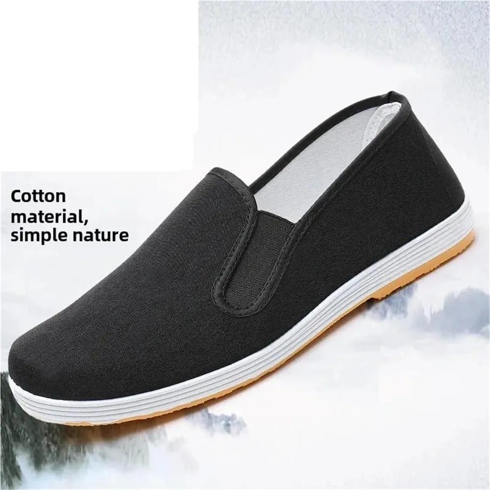 Summer Casual Men's Shoes Beijing Cloth Shoes Anti-Slip Wear-Resistant Comfortable Breathable Chinese(Yellow Background,35 EU)