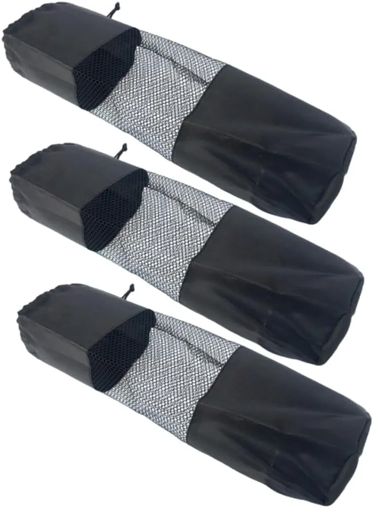 SUPVOX Yoga Column Net Package Mesh Bag Set Duffle Sports Camping Hunting Travel Lightweight Canvas Drawstring Black