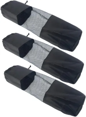 SUPVOX Yoga Column Net Package Mesh Bag Set Duffle Sports Camping Hunting Travel Lightweight Canvas Drawstring Black