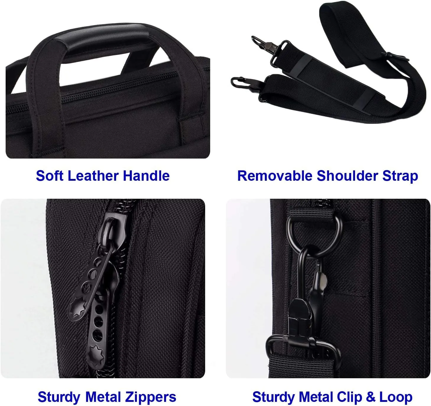 Taygeer Laptop Bag 15.6 Inch, Business Briefcase Gifts for Men Women, Water Resistant Messenger Shoulder Bag with Strap, Premium Office Bag, Carry On Laptop Case for Notebook/Computer/Laptop, Black